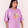 DSC_5727 copy Women’s Oversized Lilac T-Shirt with Food Graphic Print
