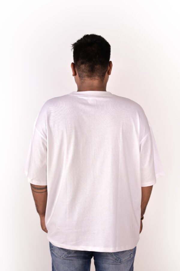 DSC_5687 copy Men’s White Oversized T-Shirt with Black Chess Knight Print