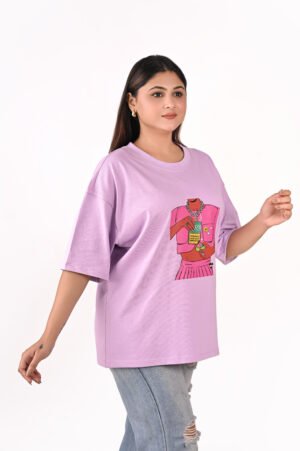DSC_5817 copy Women’s Oversized Graphic T-Shirt – Lavender (Front & Back Print)
