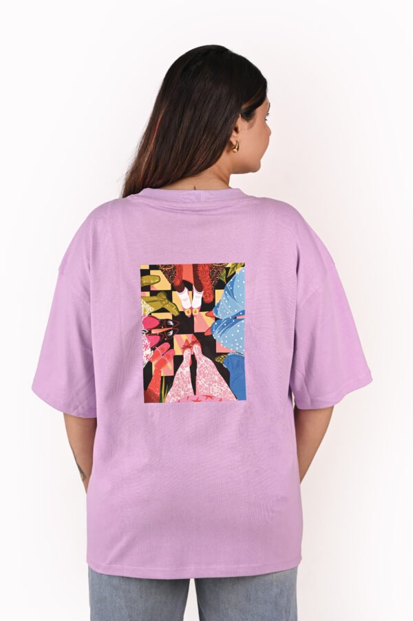 DSC_5825 copy Women’s Oversized Graphic T-Shirt – Lavender (Front & Back Print)