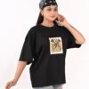 DSC_5872 copy Women’s Oversized Graphic T-Shirt – Black “Garden of Change” Print