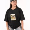DSC_5875 copy Women’s Oversized Graphic T-Shirt – Black “Garden of Change” Print