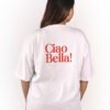 DSC_5904 copy Women’s White Oversized T-Shirt – “Ciao Bella / Chilli Print”