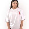 DSC_5912 copy Women’s White Oversized T-Shirt – “Ciao Bella / Chilli Print”