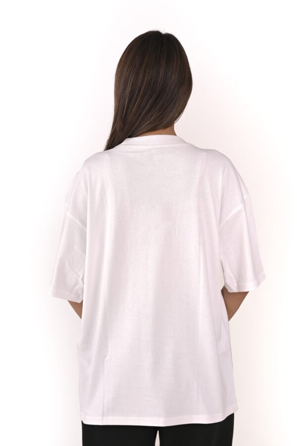 DSC_5932 copy Women’s Oversized White T-Shirt – Mon Petit Déjeuner Print