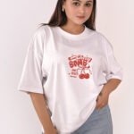 DSC_5954 copy Cherry Bomb Oversized Women’s T-Shirt – White