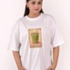 DSC_5983 copy Women’s Oversized White Graphic T-Shirt – “The Matcha” Print