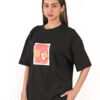 Women’s Oversized Black Graphic T-Shirt – “Aperol Spritz” Print