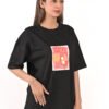 Women’s Oversized Black Graphic T-Shirt – “Aperol Spritz” Print