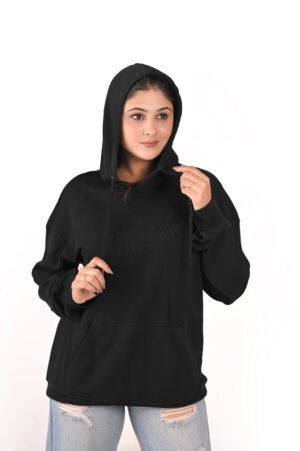 DSC_6011 copy Women’s Oversized Black Hoodie – Money Bow Back Print