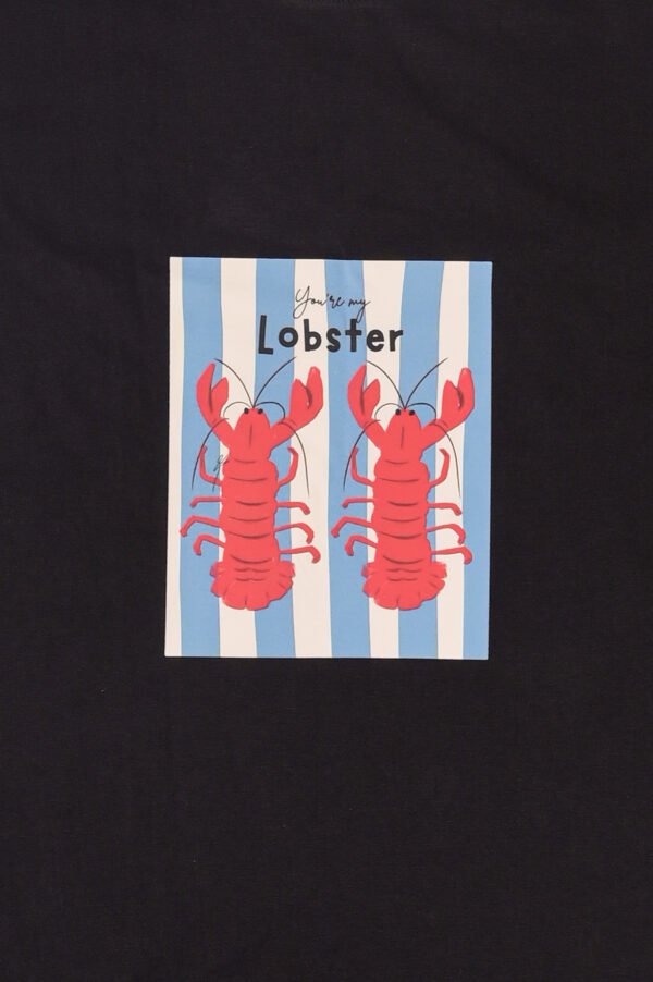 DSC_7919 d Women’s Oversized Graphic T-Shirt – Black “You’re My Lobster” Print